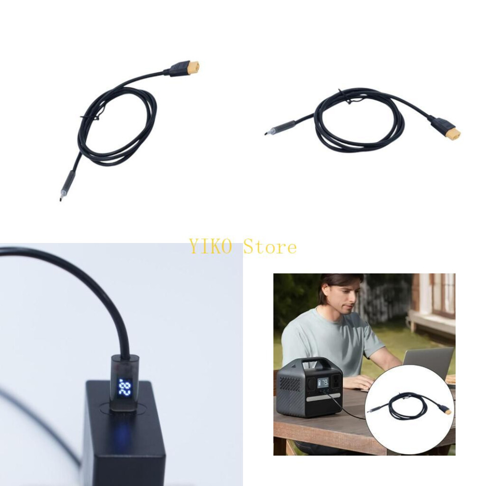 K32c 1M Long Usb C To Xt60 Power Cable Cord Support 140W For High Capacity Devices 6935161434996