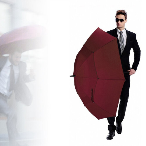 Stick Umbrella Windproof Double Canopy Design Vented Automatic Open Oversized Golf Extra Large Canopy Waterproof Durable Frame For Daily Use 1