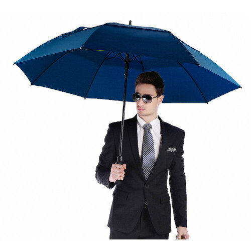Stick Umbrella Windproof Double Canopy Design Vented Automatic Open Oversized Golf Extra Large Canopy Waterproof Durable Frame For Daily Use 2