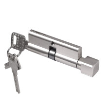 Euro-Zylinder-Türschloss, Anti-Pick-Mechanismus, Konstruktion, Daumendrehung für einfache Bedienung, komplett mit 3 Tasten, Silberton