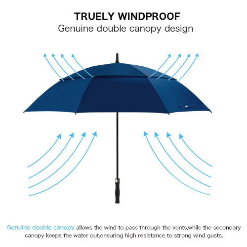 Stick Umbrella Windproof Double Canopy Design Vented Automatic Open Oversized Golf Extra Large Canopy Waterproof Durable Frame For Daily Use 1
