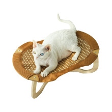 Rattan Basket Raised Cat Bed Made Of Rattan With Cooling Function Breathable Hammock For Indoor Patio Pets