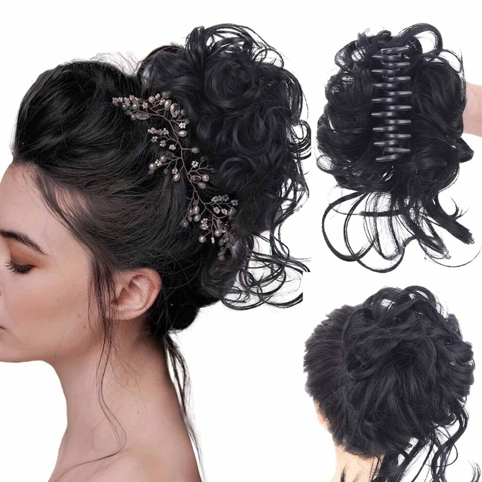 Unisex Bun Extension Clips Voluminous Synthetic Bun Wig With Adjustable Clip Claw Clip Hairpiece For Women Model 05