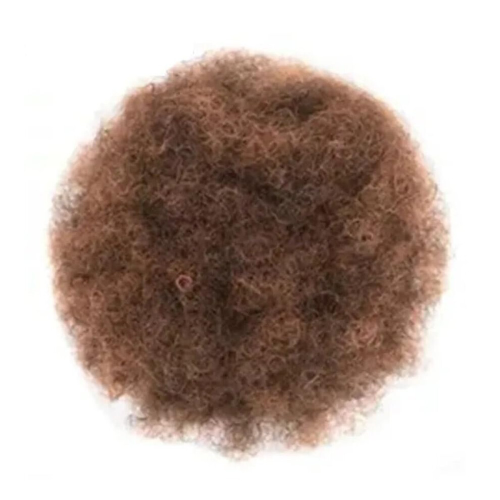 Unisex Messy Hair Bun Afro Puff Hairpiece Kinky Curly Drawstring Ponytail Clipin Synthetic Extension Daily Wear Color 1B/T30