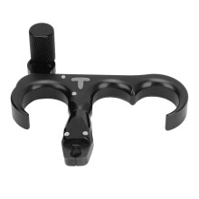 Verstellbarer 3-Finger-Aluminium-Bogen-Auslöser für Compound-Bogen - Schwarz