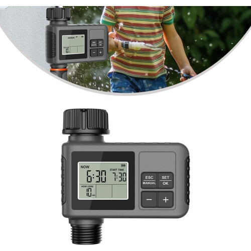Automatic Irrigation Timer with Rain Delay, Programmable Garden Watering Controller for Lawn Care (11.5mm) 2