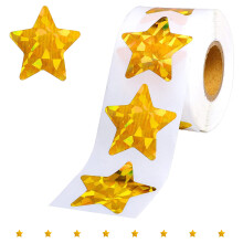 Veelzijdig Gebruik gouden sterstickers gouden sterstickers 1 rol 500 stukjes aluminiumpapier Leuk en boeiend gouden