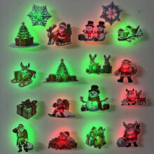 Glow-in-the-Dark-Weihnachtsaufkleber 12-teilige mehrfarbige PVC-Aufkleber für Weihnachtsdekoration und sanfte Nachtbeleuchtung
