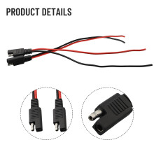 1Pair SAE Single Ended Extension Cable 18AWG Power Automobil Extension Kabel männliches weibliches Steckverbinderkabel