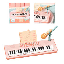 37 Keys Electronic Organ with Microphone for Kids Pink Educational Toy
