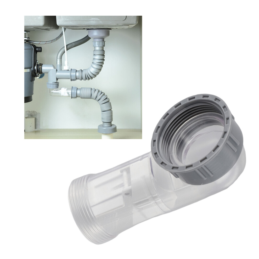 1Pc Sink Drain Hose 45Mm For Kitchen Transparent Deodorizing Elbow Check Valve Lateral Side Drain Pipe Replacement Accessories 6935161518078