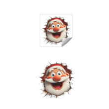 Kerstmuurstickers Kerstman Verwijderbare PVC 3D Winterfeestdecoratie voor gladde oppervlakken 29 bij 29 cm