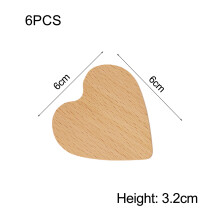 Stilvolles Set aus 6 herzförmigen Schubladeziehern aus Naturbuchenholz, um den Look Ihrer Wohn- oder Büromöbel aufzufrischen