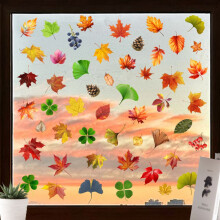 12 stuks raamstickers esdoorn ginkgovorm herfstbladeren raamstickers zonder sporen statische decoratie voor Thanksgiving Christmas