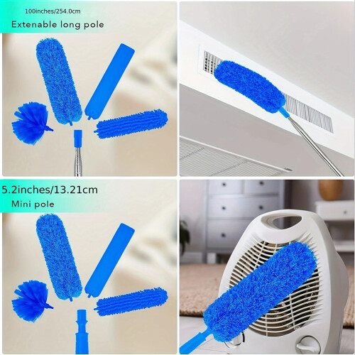 Plume en microfibre extensible 1 ensemble pour nettoyer le toit, stores de ventilateurs hauts à 2