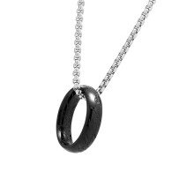 Retro-Fingerring-Halskette aus Titanstahl,-Schwarz