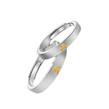 Romantische Paarringe mit Ginkgoblatt-Motiv, die elegante Liebe