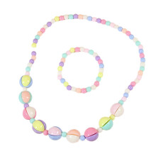 Colorful Beads Necklace Bracelet Set Birthday-Colorful balls
