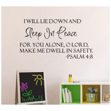 2 PCS Kunst PVC-Wandaufkleber Aufkleber Wohndekoration: 1 PC Ich IN 5:18 Bibel-Thanksgiving & 1 PC Schlaf in Frieden Psalm 4:8 Bibl
