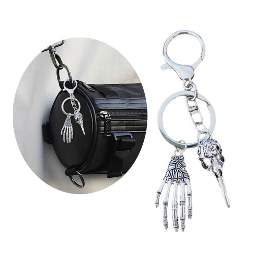 Gothic Bird Head Skeleton Keyring Skull Hand Keychain For Punk 1