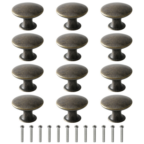 Door Knobs Bronze Drawer Knobs Kitchen Cabinet Cupboard Pulls Reuseable Single Handle Pull 12 PCS For Door Furniture