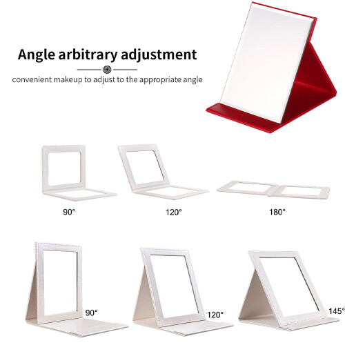 Adjustable Rectangular Ultrathin, Leather Exterior, Clearly Hd Mirror, Ultra-thick Mirror, Portable Super Hd 2