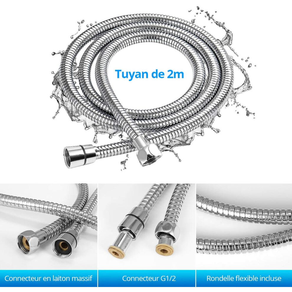 Extra Long Shower Hose, Stainless Steel Shower Hose, 200Cm Flexibility Ensures No Kink, Resists Corrosion And High Pressure, Solid Brass Connectors 9169997987839