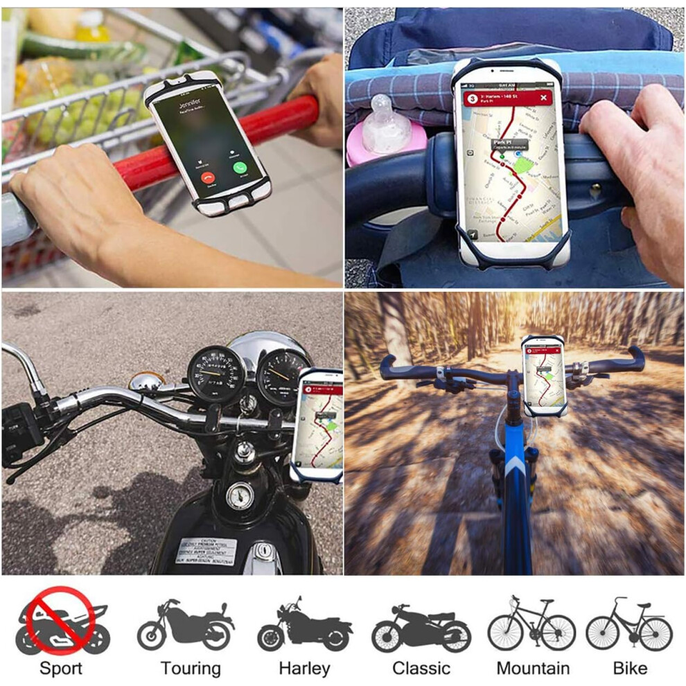 Detachable Bike Phone Holder, Shock-Absorbing Silicone Pad Ensures Safe And Secure Ride For Your Smartphone, Flexible Phone Cradle Clamp For 4.5-7.0 9169997987624