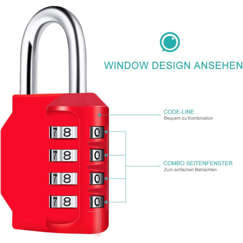 Λουκέτο με κωδικό πρόσβασης, κλειδαριά Secure4Digit με συνδυασμό και σχεδιασμό 1