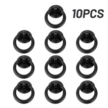 Black Drawer Knob Pull Ring Handle Kit Door Drawer Drop Knobs Kitchen Pack Set Zinc Alloy Black Cabinet Cupboard