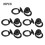 Black Drawer Knob Pull Ring Handle Kit Door Drawer Drop Knobs Kitchen Pack Set Zinc Alloy Black Cabinet Cupboard 5