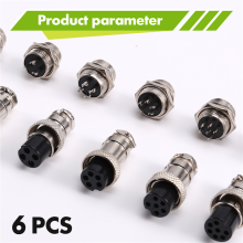 2 3 4 5 6 7-poliger GX16 Aviation Steckverbinder 6PCS wasserdichter Andocking-Rundstecker