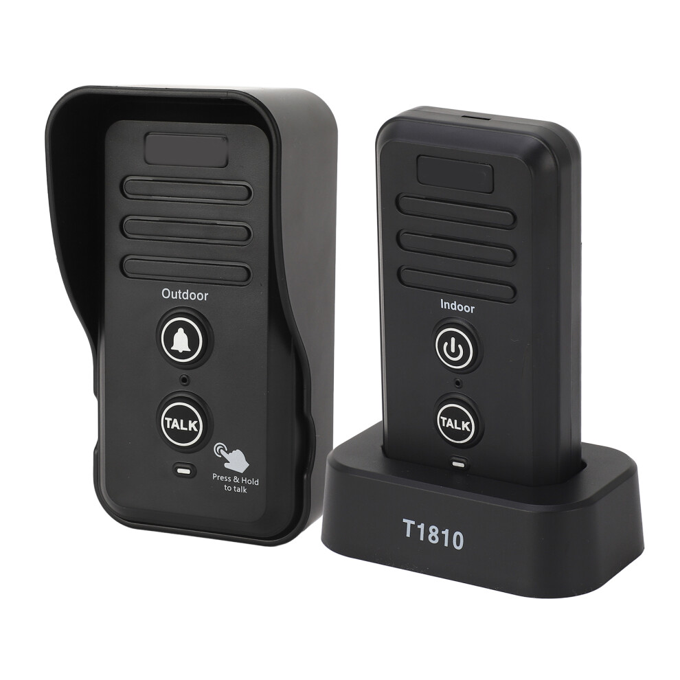 Wireless Voice Intercom Doorbell Black 1500M Ultra Long Range Waterproof 4661369127393