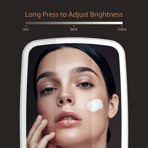 Usb Rechargeable Lighted Makeup Mirror, Full Frame Halo Led Lights Vanity Mirror With Touch Sensor Control, Brightness Adjustable, Portable Folding De 2
