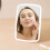 Usb Rechargeable Lighted Makeup Mirror, Full Frame Halo Led Lights Vanity Mirror With Touch Sensor Control, Brightness Adjustable, Portable Folding De 6