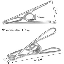 Safe & Clean Rust-Proof Clothes Pegs For Laundry, Stainless Steel Multi-Purpose Utility Clips High Hardness Strong Grip 100 Pieces