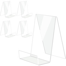Soporte decorativo versátil, soporte para libros de acrílico transparente con repisa, diseño exquisito que realza cualquier espacio con su
