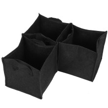 3 Pack Plant Grow Bags Black Felt Garden Pots with Handles 19.5x19.5x20cm