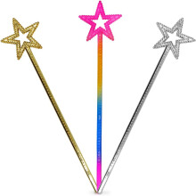Baguettes magiques de Noël, en plastique non toxique de haute qualité, avec étoile scintillante, accessoires de déguisement pour filles, parfaits