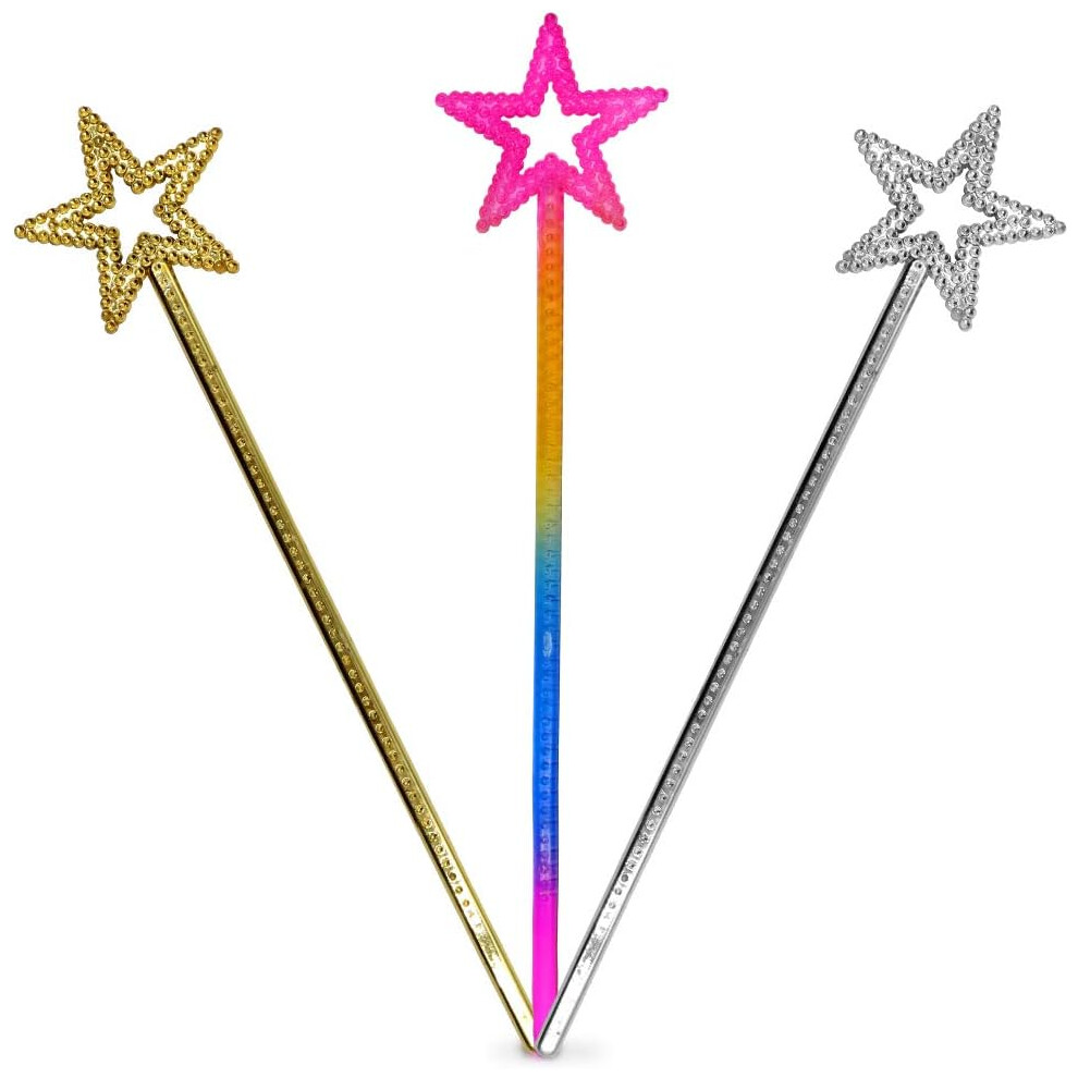 Christmas Magic Wands, Non-Toxic High-Quality Plastic, Sparkling Star, Girls Costume Props, Perfect for Birthday Party, Halloween Cosplay, Princess