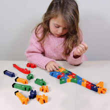 Jucării educative de învățare pentru dezvoltarea copilăriei timpurii, puzzle-uri alfabetice cu blocuri de construcție, puzzle-uri din lemn care