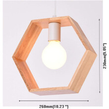 Wall Lights Pendent Lamp, Hexagon Shape Shade Classic Geometrical Pendant Light for Living Room Bedroom, Easy Installation (Wooden Hollow Design)