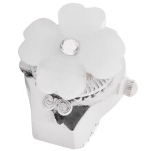 White Round Dial Finger Ring Quartz Watch For Lady