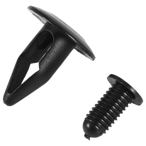 6mm Hole Dia Black Plastic Rivets Fastener  Bumper Push 30pcs 1