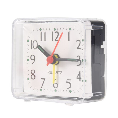 1PCS Portable Cute  Cartoon Multi-function Table Clocks（white）