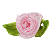 100Pcs  Feuille De Fleur De Rose De Ruban De Satin Appliques De Décoration De Mariage Couture Diy Couleur Principale: Rose
