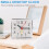 1PCS Portable Cute  Cartoon Multi-function Table Clocks（white） 4