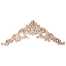 20*20cm Rubber Wood Oak Carved Corner Onlay Applique Cabinet Unpainted