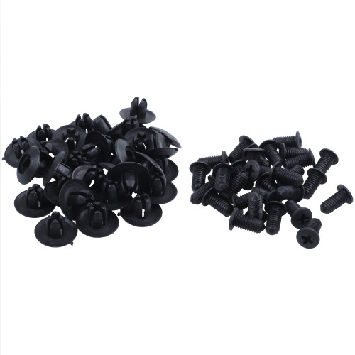 30x 8mm Auto  Clips Fit For   Front Push-Type Retainer Clips Black 2
