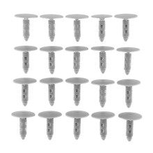 20 pezzi Grigio Carta Plastica Trim Clips Rivet Fastener 6mm Foro 26mm Testa